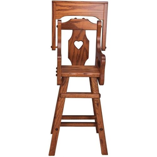  Lancasters Best Amish Handcrafted Wooden Doll High Chair, Made with Solid Oak Wood with Harvest Stain.