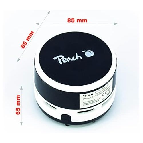  Peach PA105 Mini Staubsauger | 1 Stueck | batteriebetrieben (2x AA) | hohe Saugkraft | schwarz, hellblau, rosa oder pastellgelb