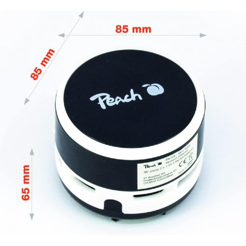  Peach PA105 Mini Staubsauger | 1 Stueck | batteriebetrieben (2x AA) | hohe Saugkraft | schwarz, hellblau, rosa oder pastellgelb