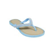 Peach Couture FELICIA Studded Strap Gem Sandals Flat Summer Flip Flop