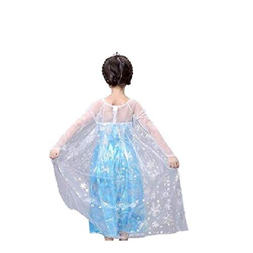  Peachi Little Girl Princess Costume Dress Inspired Frozen Queen Elsa for Halloween Cosplay Party 4-12Y