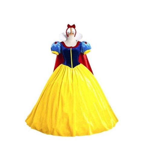  Peachi Adult Woman Princess Costume with Headband (Teens & Adult S-XXL) for Halloween Cosplay Party