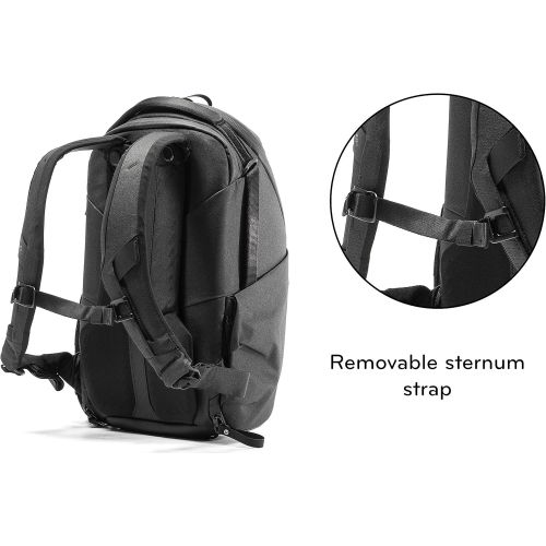  Peak Design Everyday Backpack Zip 15L Black, Carry-on Backpack with Laptop Sleeve (BEDBZ-15-BK-2)