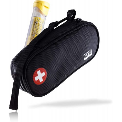  Peak Gear EpiPen Carrying Case - Medicine Travel Bag with Lifetime Lost & Found Service (Black)