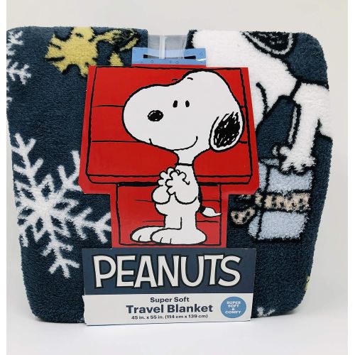  Peanuts Pea Snoopy and Woodstock Super Soft Travel Blanket