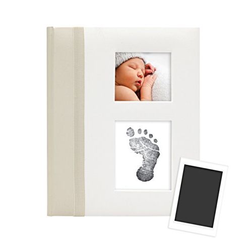  [아마존베스트]Pearhead First 5 Years Baby Memory Book with Clean-Touch Baby Safe Ink Pad to Make Baby’s Hand or Footprint Included, Ivory Classic