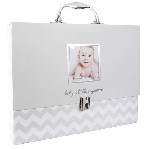  [아마존베스트]Pearhead Baby Document Organizer, Briefcase File Keeper to Store Babys Records, Makes Great Gift for New Parents or Addition to Baby Shower Registry, Gray Chevron