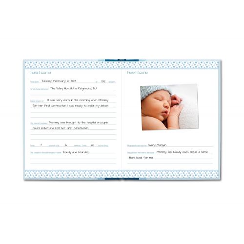  [아마존베스트]Pearhead Blue Classic Baby Book with Clean-Touch Ink Pad Included, Blue