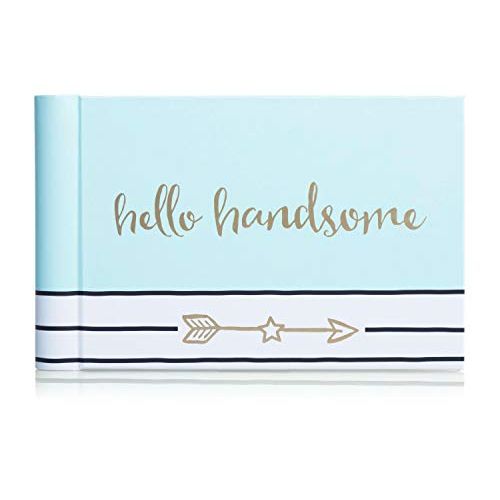  [아마존베스트]Pearhead Hello Handsome Brag Book, A Perfect Gift for Expecting Parents, or Addition to Baby Registry, Blue