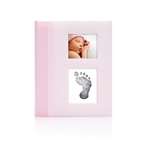  [아마존베스트]Pearhead Classic Baby Memory Book with an Included Clean-Touch Ink Pad to Create Babys Handprint or Footprint, Pink
