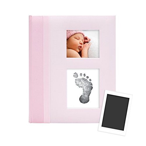  [아마존베스트]Pearhead Classic Baby Memory Book with an Included Clean-Touch Ink Pad to Create Babys Handprint or Footprint, Pink