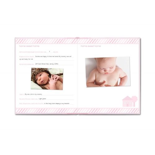  [아마존베스트]Pearhead Classic Baby Memory Book with an Included Clean-Touch Ink Pad to Create Babys Handprint or Footprint, Pink