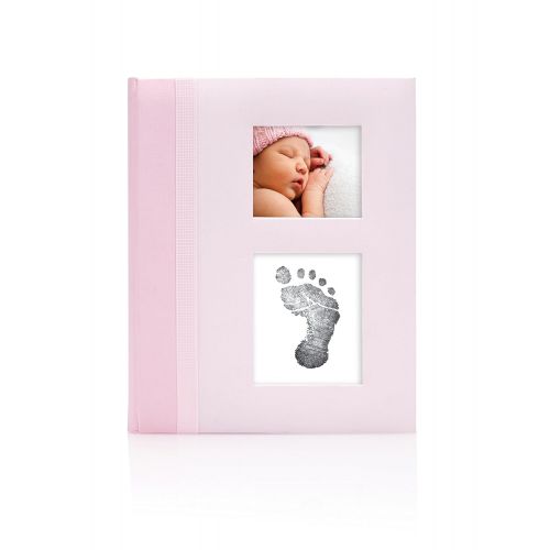  [아마존베스트]Pearhead Classic Baby Memory Book with an Included Clean-Touch Ink Pad to Create Babys Handprint or Footprint, Pink