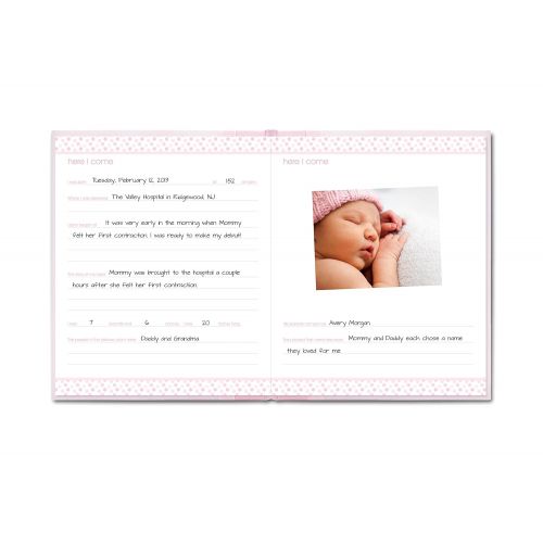  [아마존베스트]Pearhead Classic Baby Memory Book with an Included Clean-Touch Ink Pad to Create Babys Handprint or Footprint, Pink