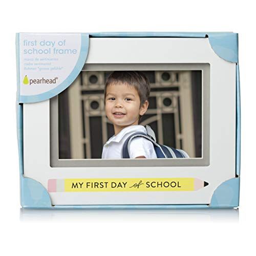  [아마존베스트]Pearhead First Day of School Picture Frame, Keepsake Gift for Parents, White