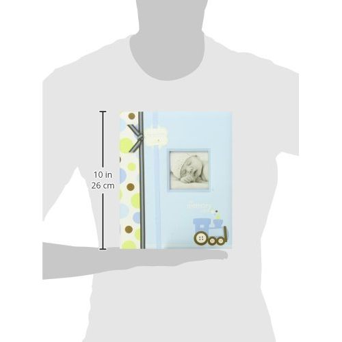  [아마존베스트]Pearhead Lil Peach Train Baby Five Year Memory Book Photo Journal, Cherish Every Precious Moment Of Your Babys First Years, Perfect Baby Shower Gift, Blue