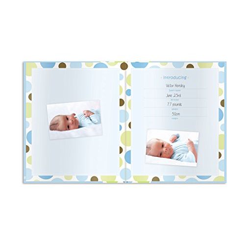  [아마존베스트]Pearhead Lil Peach Train Baby Five Year Memory Book Photo Journal, Cherish Every Precious Moment Of Your Babys First Years, Perfect Baby Shower Gift, Blue