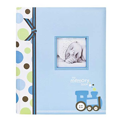  [아마존베스트]Pearhead Lil Peach Train Baby Five Year Memory Book Photo Journal, Cherish Every Precious Moment Of Your Babys First Years, Perfect Baby Shower Gift, Blue