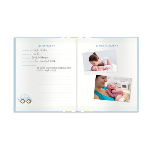  [아마존베스트]Pearhead Lil Peach Train Baby Five Year Memory Book Photo Journal, Cherish Every Precious Moment Of Your Babys First Years, Perfect Baby Shower Gift, Blue