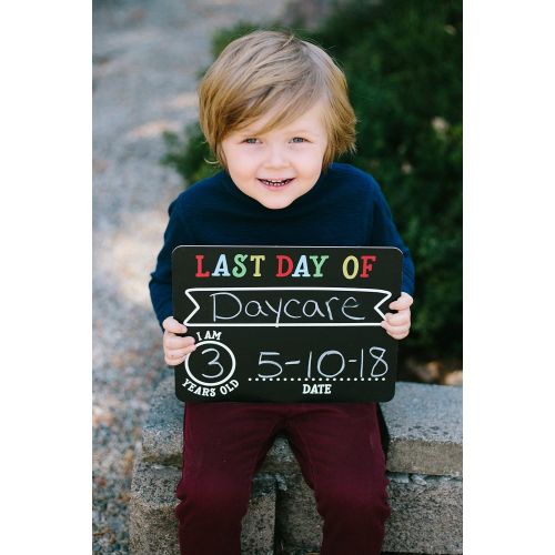  [아마존베스트]Pearhead First and Last Day of School Photo Sharing Chalkboard Signs; The Perfect Back to School Chalkboard Sign to Commemorate The First Day of School