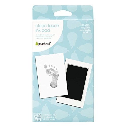  [아마존베스트]Pearhead Newborn Baby Handprint or Footprint “Clean-Touch” Ink Pad, Black