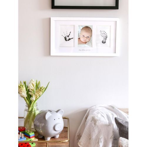  [아마존베스트]Pearhead Babyprints Newborn Baby Handprint and Footprint Photo Frame Kit and Included Safe For Baby Clean-Touch Ink Pad, White