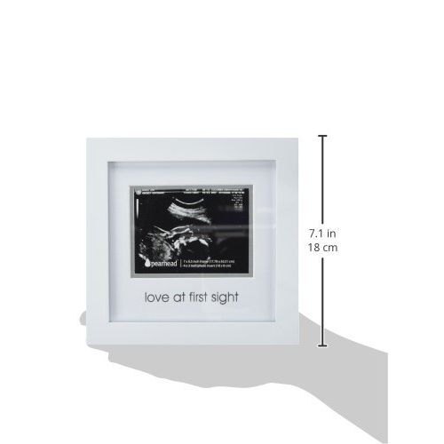  [아마존베스트]Pearhead Love at First Sight Sonogram Keepsake Frame - Perfect Gift for Expecting Parents, White