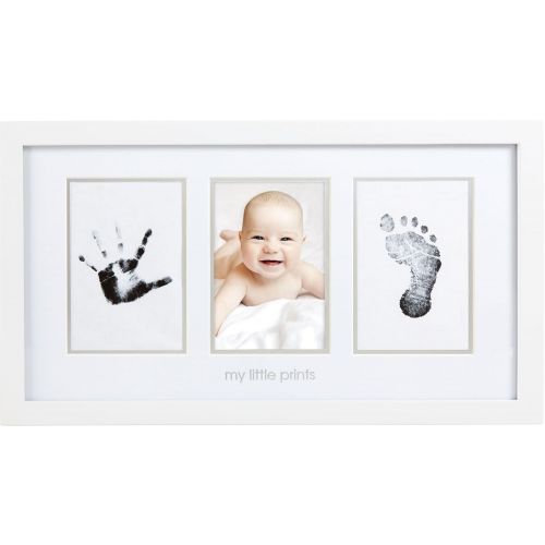  [아마존베스트]Pearhead Babyprints Newborn Baby Handprint and Footprint Photo Frame Kit with an Included Clean-Touch Ink Pad to Create Babys Prints, A Perfect Baby Shower Gift