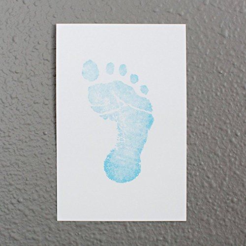  [아마존베스트]Pearhead Newborn Baby Handprint or Footprint “Clean-Touch” Ink Pad, 2 Uses, Blue