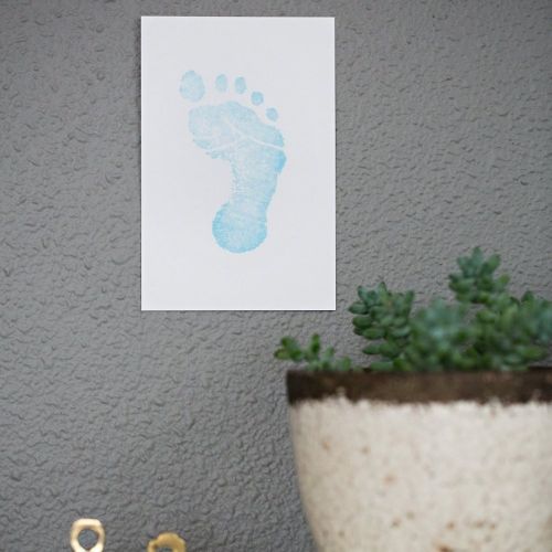  [아마존베스트]Pearhead Newborn Baby Handprint or Footprint “Clean-Touch” Ink Pad, 2 Uses, Blue