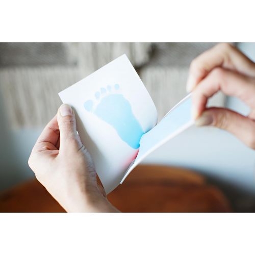  [아마존베스트]Pearhead Newborn Baby Handprint or Footprint “Clean-Touch” Ink Pad, 2 Uses, Blue