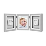 [아마존베스트]Pearhead Babyprints Baby Handprint and Footprint Deluxe Desk Photo Frame & Impression Kit - Makes A Perfect Baby Shower, Gray