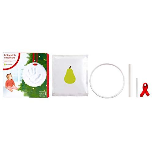  [아마존베스트]Pearhead Babyprints Baby’s First Christmas Handprint or Footprint Holiday Ornament Kit, Easy No-Bake Mold Makes a Perfect Christmas Craft for Baby’s First Holiday