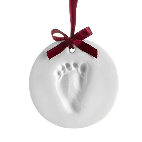  [아마존베스트]Pearhead Babyprints Baby’s First Christmas Handprint or Footprint Holiday Ornament Kit, Easy No-Bake Mold Makes a Perfect Christmas Craft for Baby’s First Holiday