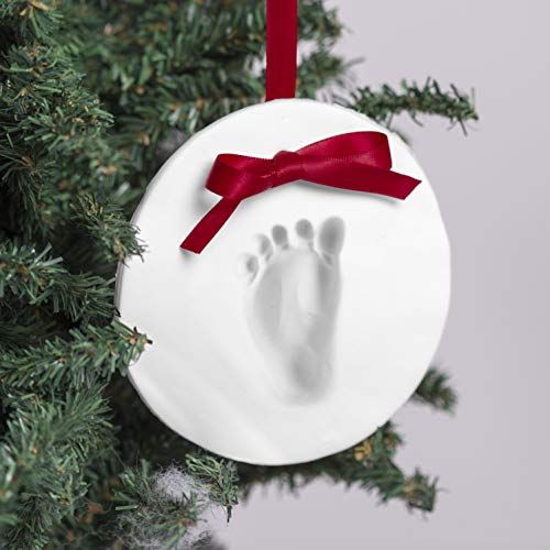  [아마존베스트]Pearhead Babyprints Baby’s First Christmas Handprint or Footprint Holiday Ornament Kit, Easy No-Bake Mold Makes a Perfect Christmas Craft for Baby’s First Holiday