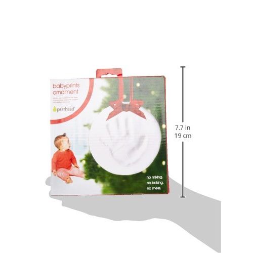  [아마존베스트]Pearhead Babyprints Baby’s First Christmas Handprint or Footprint Holiday Ornament Kit, Easy No-Bake Mold Makes a Perfect Christmas Craft for Baby’s First Holiday