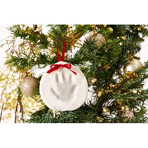  [아마존베스트]Pearhead Babyprints Baby’s First Christmas Handprint or Footprint Holiday Ornament Kit, Easy No-Bake Mold Makes a Perfect Christmas Craft for Baby’s First Holiday