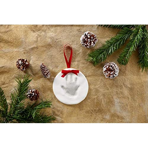  [아마존베스트]Pearhead Babyprints Baby’s First Christmas Handprint or Footprint Holiday Ornament Kit, Easy No-Bake Mold Makes a Perfect Christmas Craft for Baby’s First Holiday