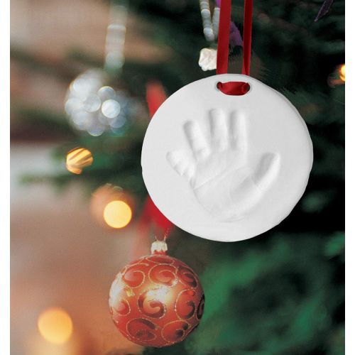  [아마존베스트]Pearhead Babyprints Baby’s First Christmas Handprint or Footprint Holiday Ornament Kit, Easy No-Bake Mold Makes a Perfect Christmas Craft for Baby’s First Holiday