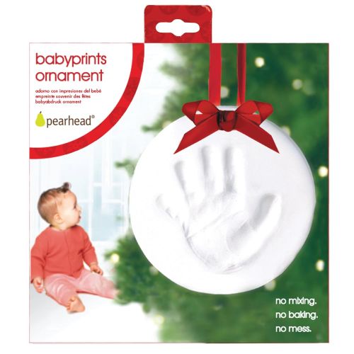  [아마존베스트]Pearhead Babyprints Baby’s First Christmas Handprint or Footprint Holiday Ornament Kit, Easy No-Bake Mold Makes a Perfect Christmas Craft for Baby’s First Holiday