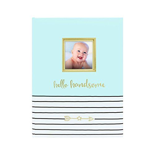  [아마존베스트]Pearhead Hello Handsome, First 5 Years Baby Memory Book with Photo Insert, Blue