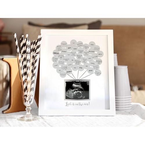  [아마존베스트]Pearhead Baby Shower Guestbook Keepsake Photo Frame, White