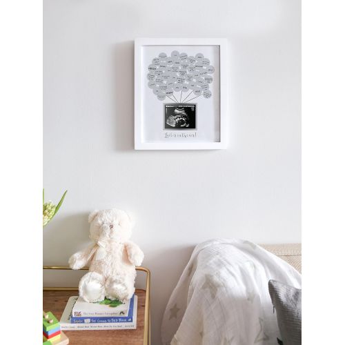  [아마존베스트]Pearhead Baby Shower Guestbook Keepsake Photo Frame, White