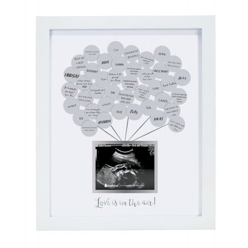  [아마존베스트]Pearhead Baby Shower Guestbook Keepsake Photo Frame, White