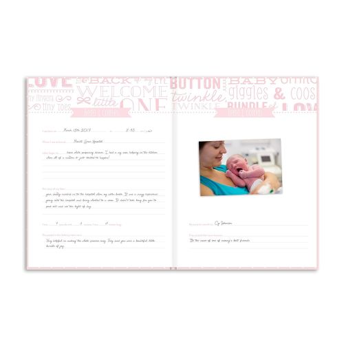  [아마존베스트]Little Blossoms by Pearhead Sweet Welcome Keepsake Baby Memory Book, Pink