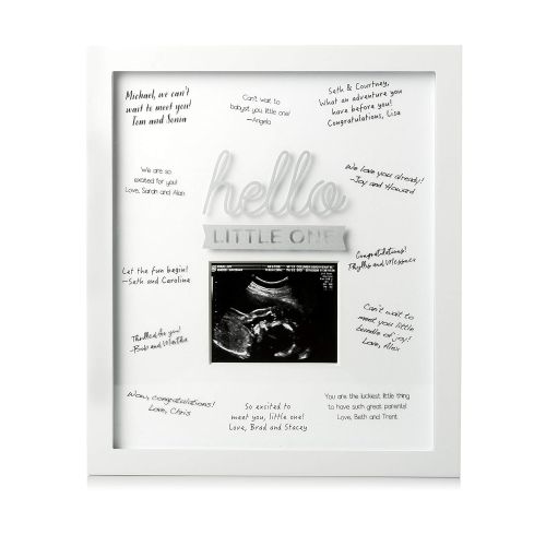  [아마존베스트]PearheadHello Little One Guest Signature Sonogram Frame, Perfect Baby Shower Gift, White