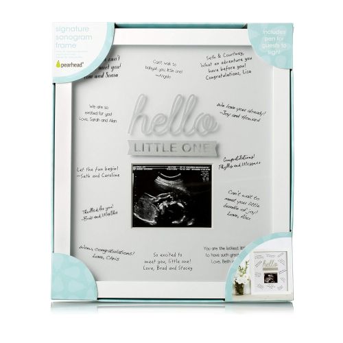  [아마존베스트]PearheadHello Little One Guest Signature Sonogram Frame, Perfect Baby Shower Gift, White