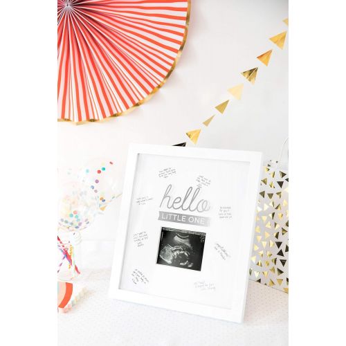  [아마존베스트]PearheadHello Little One Guest Signature Sonogram Frame, Perfect Baby Shower Gift, White