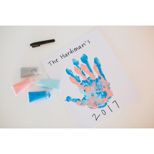  [아마존베스트]Pearhead DIY Family Handprint Frame and Paint Kit