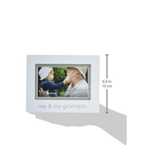  [아마존베스트]Pearhead Me and My Grandpa Keepsake Photo Frame, Grandpa Gifts, White